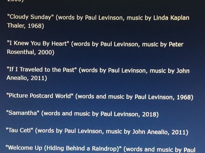 songs to be recorded at Old Bear Records, end of October 2018, for new LP