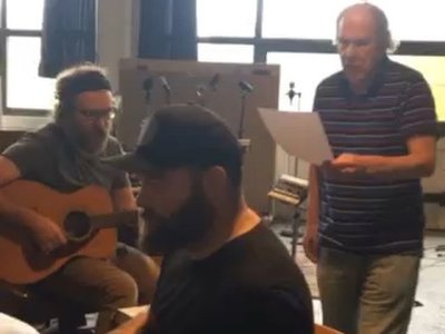 Jeremy Thompson, Anthony Hoisington, and Paul Levinson working Tau Ceti at Old Bear Studios