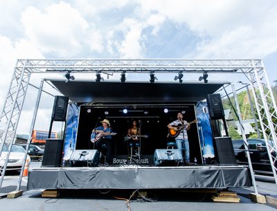 On the Sound Biscut Stage at Smoky Mountain Songriters Fest with Amelila Lalita & Randy Finchum