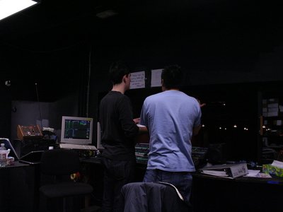 In the lighting booth with Designer Will Lamond.