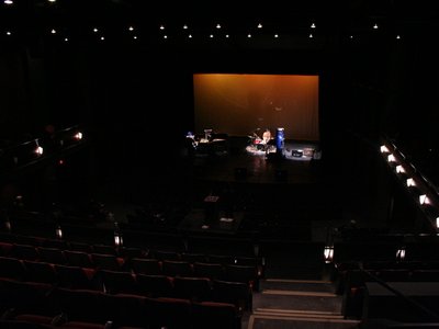 A view from the lighting booth. It's a long way down.