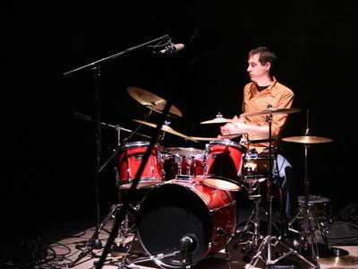 Guest drummer Andy Luck during sound check for Cullen Live 2008.