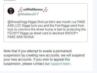 Twitter Suspended me for calling Snoop Dogg a Fake