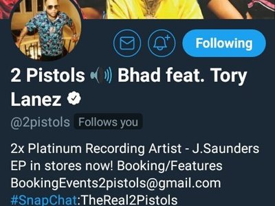 2 Pistols followed me on twitter