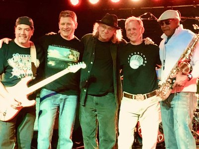 Guitar, drums, keys, bass, sax.  Yeah.