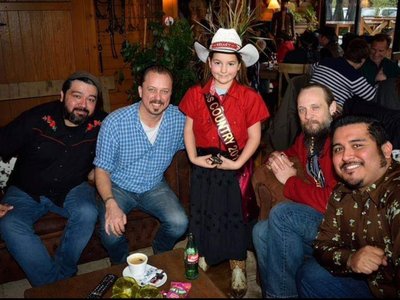 El Drifte and the Restless Hearts with a great fan, somewhere in Belgium
