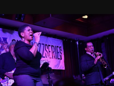 Sharing the stage with Marion Meadows . Sold out show at Suite Lounge, Atlanta .