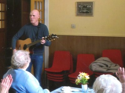 Happy to help with a few tunes at Largs Lunch Club,