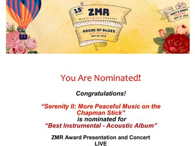 NOMINATION for 'Serenity II'- Best Instrumental - Acoustic Album of 2018