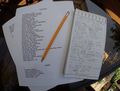 Completed songs and songs in Development.  This is turning out to be an amazing experience!