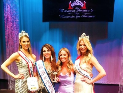Cheryl Mrs. Southeastern Wisconsin, with Pageant Director, Mrs. America, Mrs. Wisconsin America