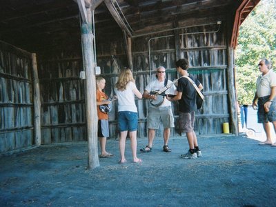 Flower Hill Billies first practice with Mikey at the "Bluegrass on the Farm" event