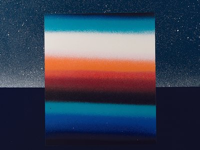Minor Stars "Through Pinholes in the Sky" album cover. Painting by Scott Nurkin.
