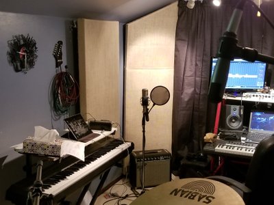 Piano and Amp Wall
