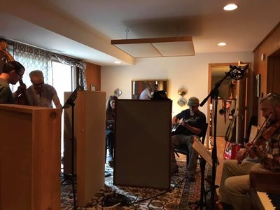 at Good Luck Studio setting up for the session
