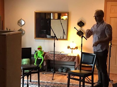 at Good Luck Studio with FJ Ventre (and Kermit)