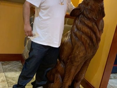 Next to the wolf 