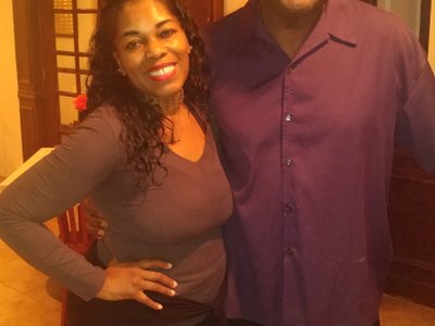 Stacy Brooks with Football Hall of Famer Lawrence "LT" Taylor 2018