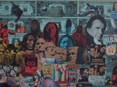 Mt. Rushmore collage PRICE OF FREEDOM, top view