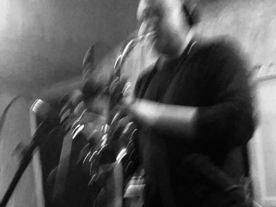 Pope recording saxophone for Radiance of a Thousand Suns
