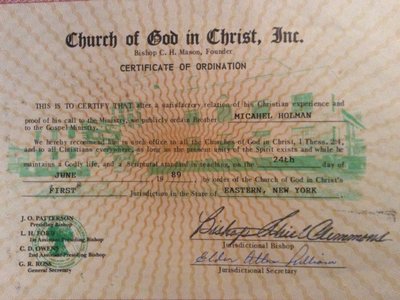 Over 30 years ago, I was ordained in COGIC by General Board Member, Bishop Ithiel Clemmons
