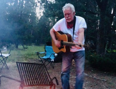 DW sings around the campfire in Grand Teton National Park