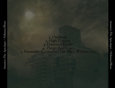 Track list for second full-length "Nefarious Means."
