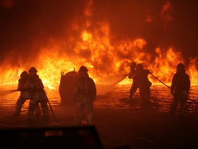 Firefighters doing what they do best!