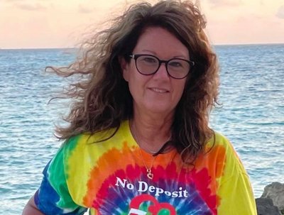 Our Very Cool Friend Vonda Rock'n The NDB Tie Dye on The Beach!! Hell Yeah!! You Rock Girl!!