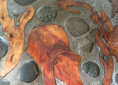 wood tile concrete mosaic - Bernhard Thor