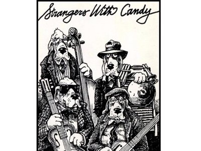 our jug band Strangers With Candy cassette cover art by Gary Eagle