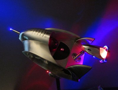 All of my illuminated spacecraft sculptures are built from repurposed materials