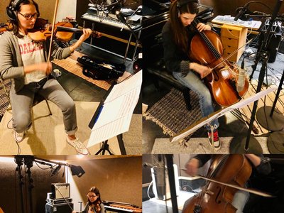 Lung recording strings for the new album with Cecil & Aurore Daniel 