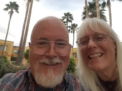 Tom and Claire in Green Valley, AZ Christmas 2021