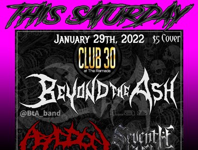 #ThisSaturday  Beyond the Ash at Club 30 (@club30ramada)