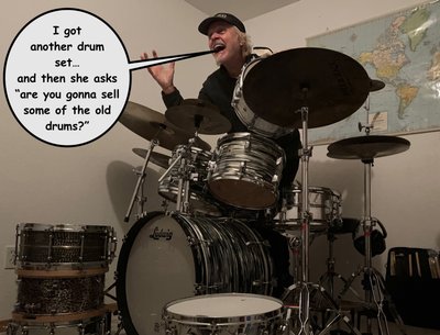 Manny has three 4piece sets, two 5piece sets and six snare drums. How many drums does Manny have?