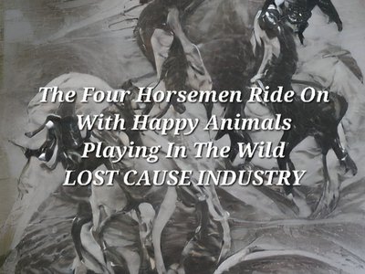 The Four Horsemen Ride On With Happy Animals Playing In The Wild