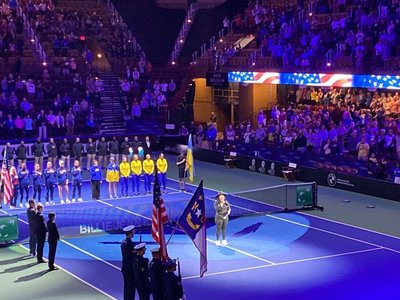 I had such an amazing time singing the national anthem for team USA! #BillieJeanKingCup
