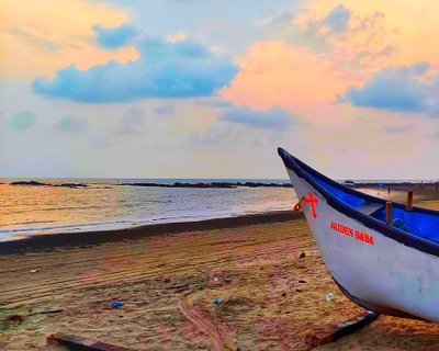 Golden hour, at Morjim beach in Goa! 