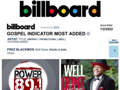 Prez Blackmon WELL DONE on Billboard Gospel Indicator MOST ADDEDâ•