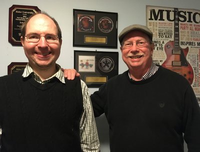 My son (and co-producer) Stephen and I in our SondDad Studios in Whitehouse Station NJ.