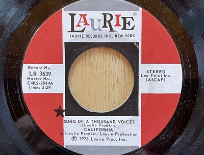 California- Song of a Thousand Voices Laurie Records 1976