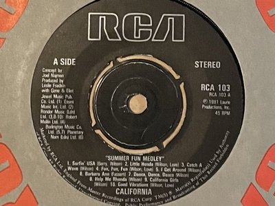 California- Summer Fun Medley RCA Records (1981)