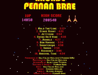 Track list & back album cover for the upcoming 'Arcade' release.