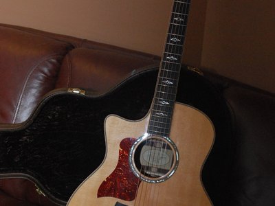 Custom made Taylor, left handed, strung righty! Stage creature