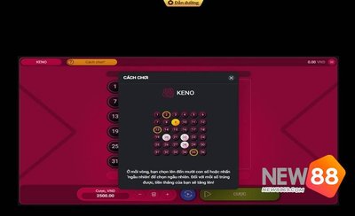 Cách chÆ¡i Keno chi tiết, chÃnh xác nhất cùng new88