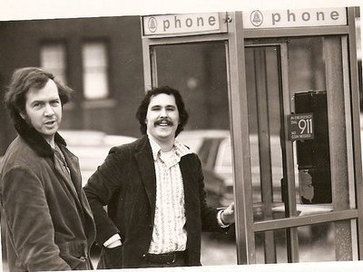 Ed Fox and Paul Levinson, 1970, taking a break from recording Twice Upon a Rhyme
