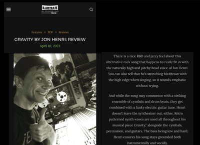 PRESS RELEASE: ILLUSTRATE MAGAZINE REVIEW "GRAVITY" 4-10-23