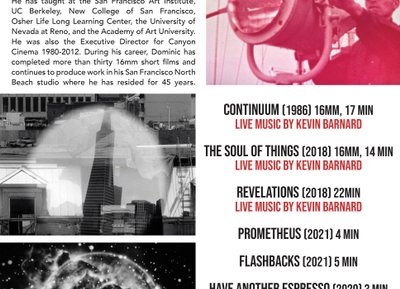 The Soul of Cinema: Films by Dominic Angerame • Live Music by Kevin Barnard • Oct 7 @ 1:30pm