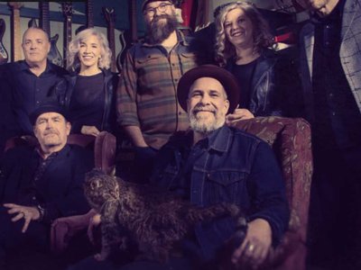 Our Bond Villain photo - complete with cat on lap